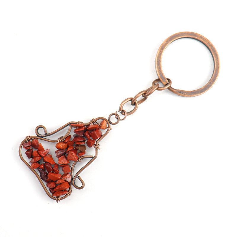 Wholesale Hand-wound Natural Crushed Stone Crystal Amethyst Keychain